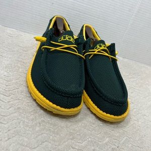 Hey Dude Wally Sox Tundra Men’s Size 10 Green Gold Mesh Casual Slip On Sneaker
